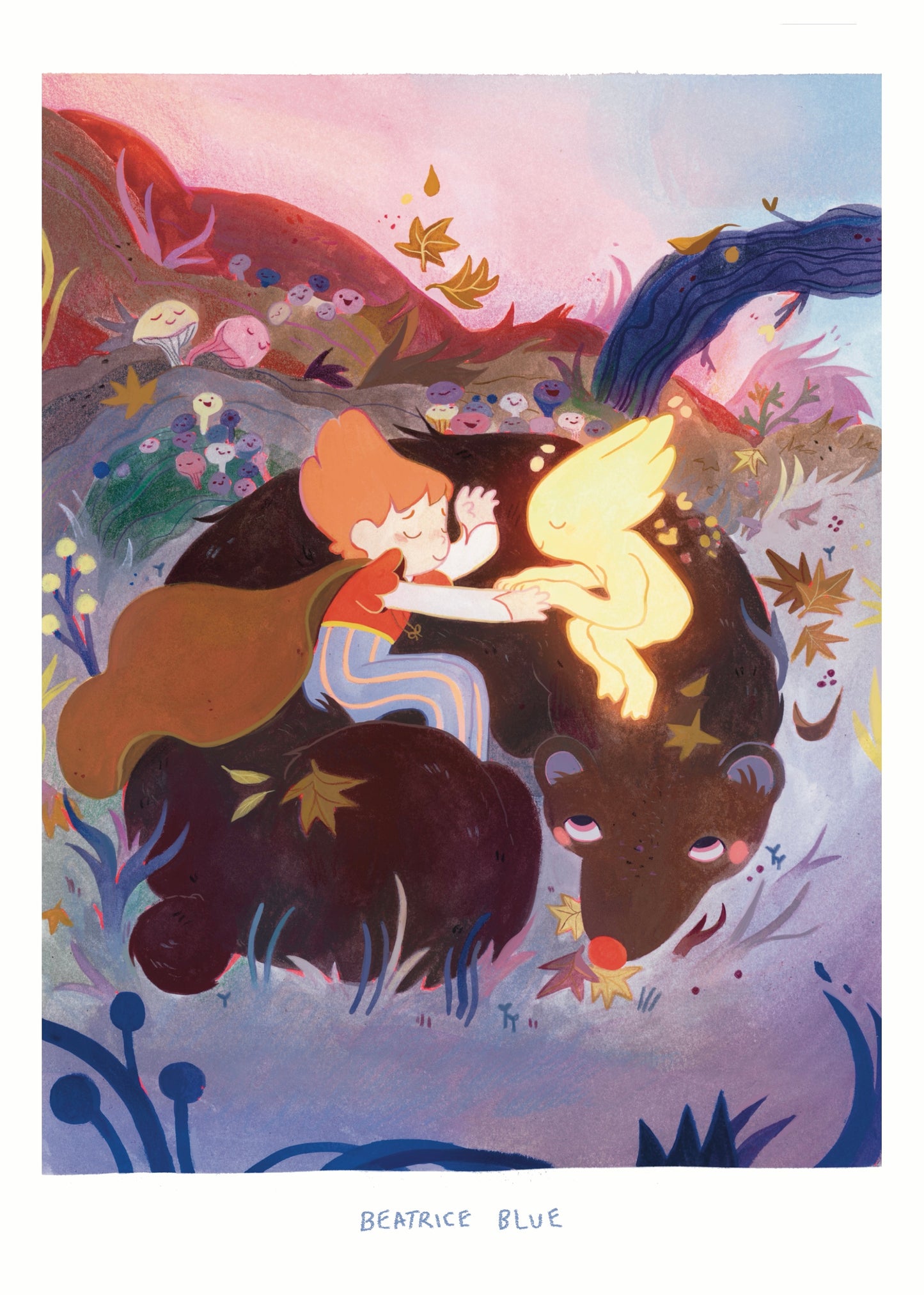 Lucien and Seraphin in autumn, print