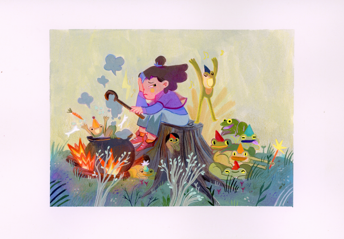 Moira and the frogs print