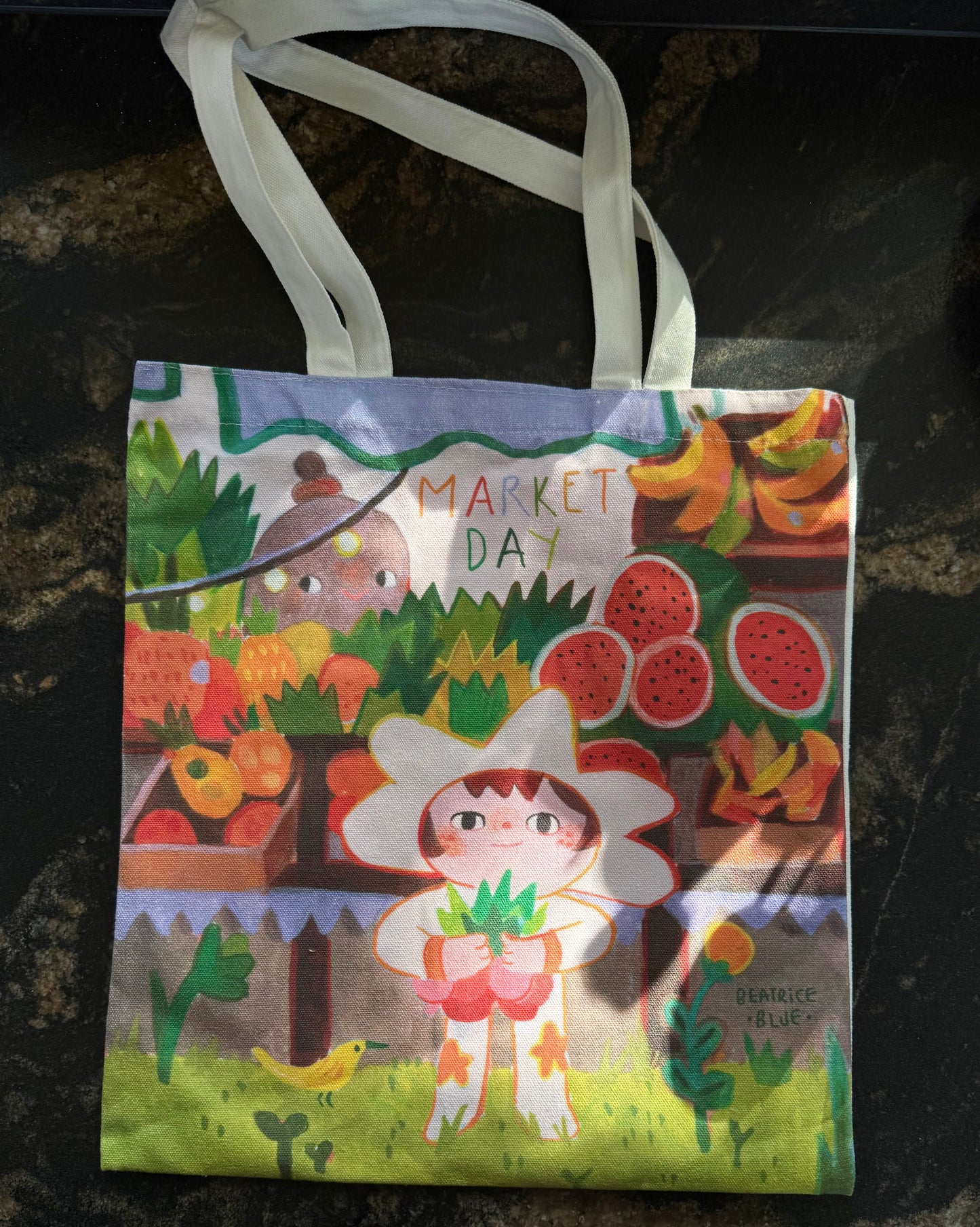 Market day, tote bag